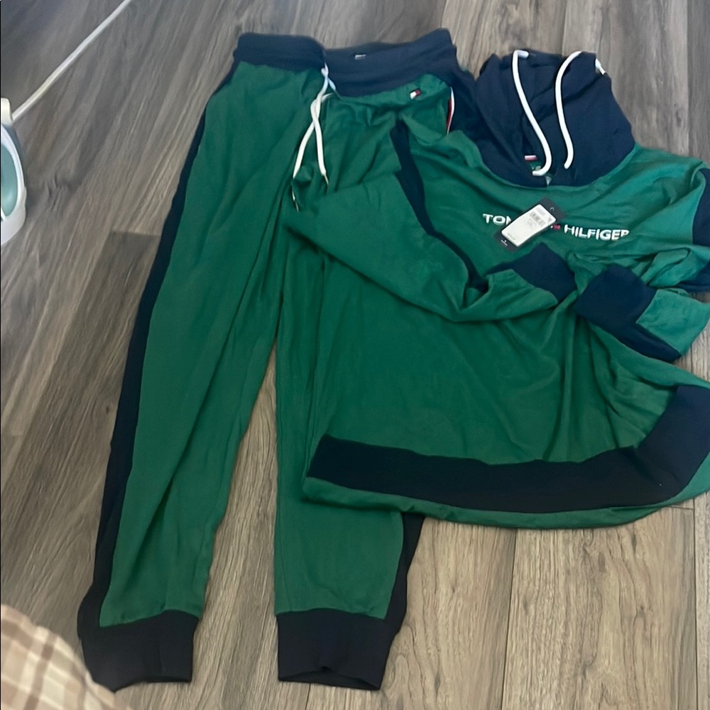 Tommy Hilfiger Green and Blue Sweatpants Relaxed Fit